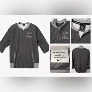 Nike Baseball Dri-FIT Quarter Zip Pullover Gray BSBL Athletic Top Men’s M